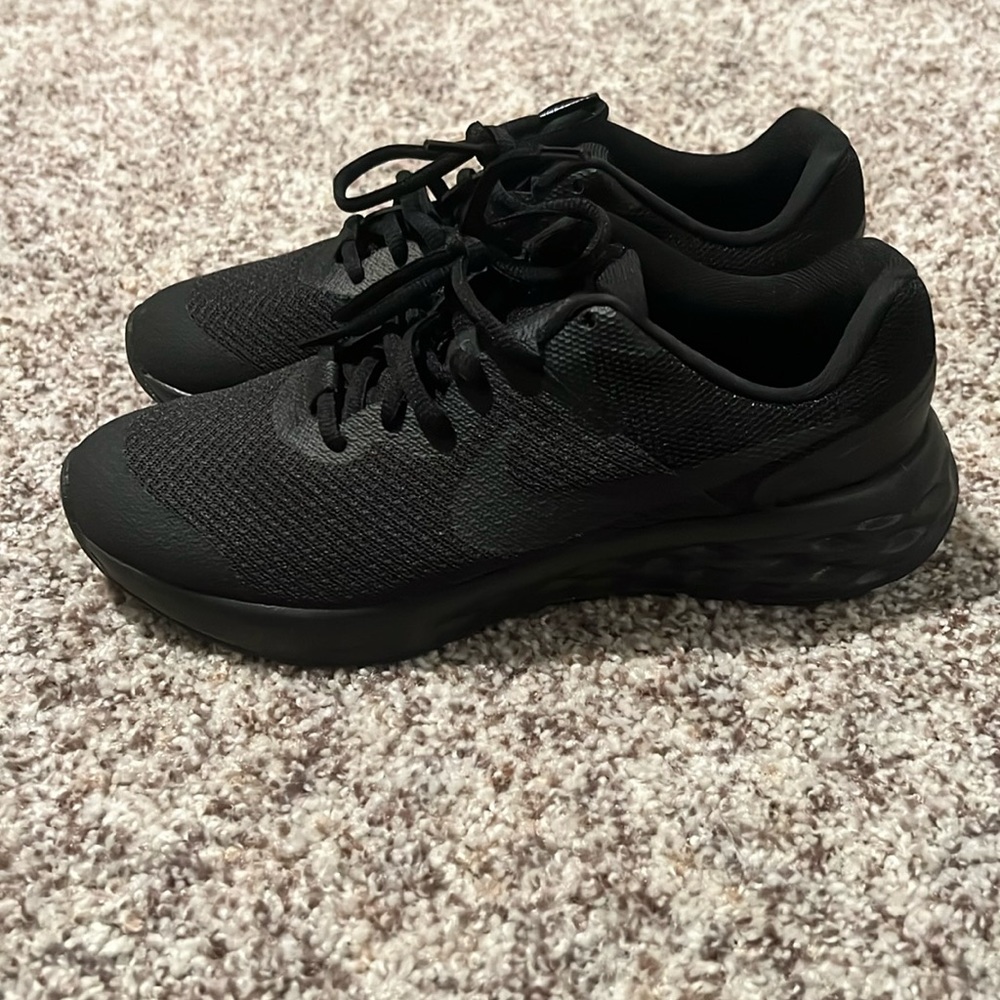 Nike All Black Running Shoes Size 5Y